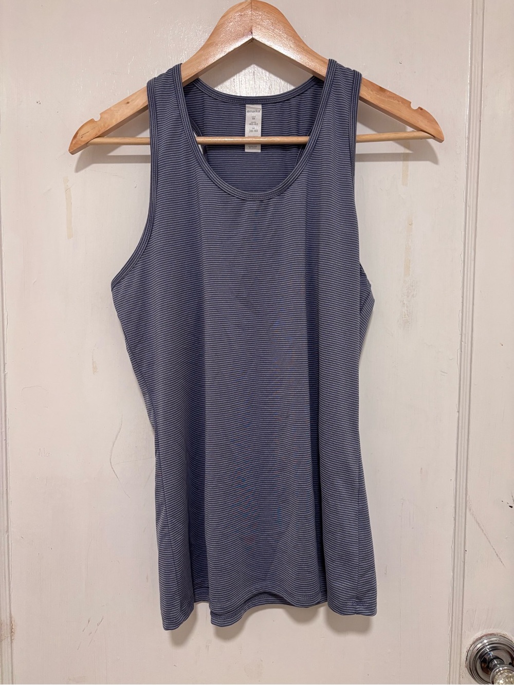 Marika Charcoal Striped Scoop Neck Tank